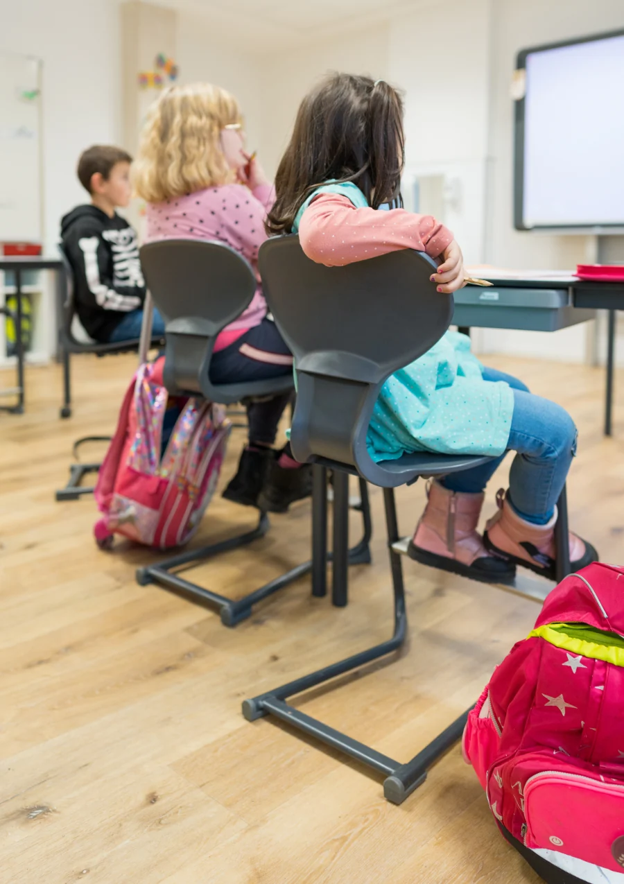 Gripz Flex chairs in active use, side profile of cantilever frame