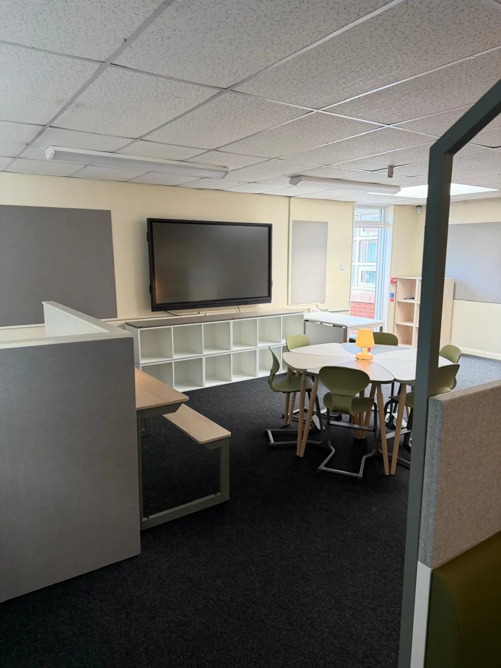 Classroom with Breakout Booths view 2