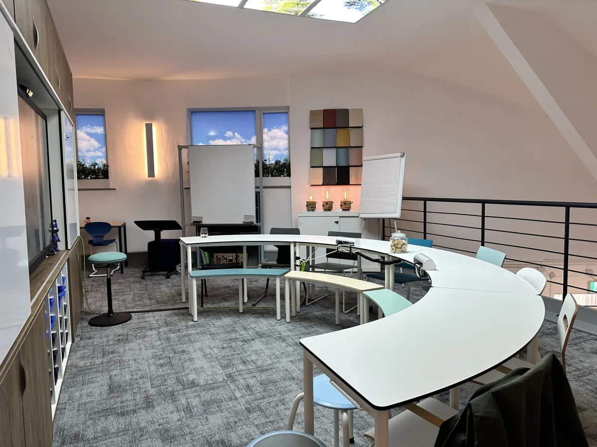 Colour and finish sample wall in showroom